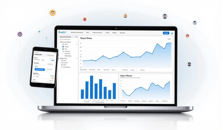 Data analytics dashboard showing website performance metrics